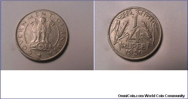 GOVERNMENT OF INDIA
1/4 RUPEE
nickel