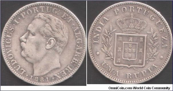 Portuguese India - 1881 Rupia