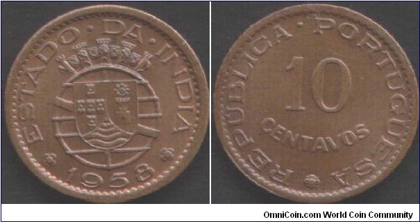 Portuguese India -1958 10 centavos