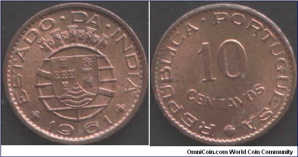 Portuguese India -1961 10 centavos
