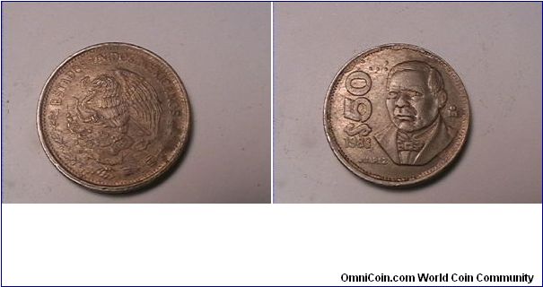 ESTADOS UNIDOS MEXICANOS
50 PESOS
copper-nickel