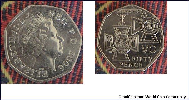 50 Pence. Elizabeth II. Victoria cross