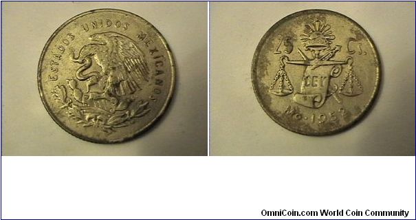 ESTADOS UNIDOS MEXICANOS
25 CENTAVOS
0.300 silver