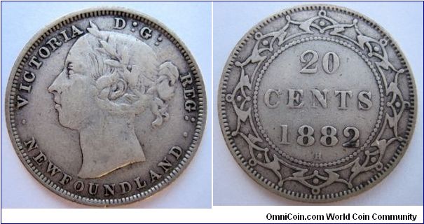 Newfoundland 20 cents 1882H