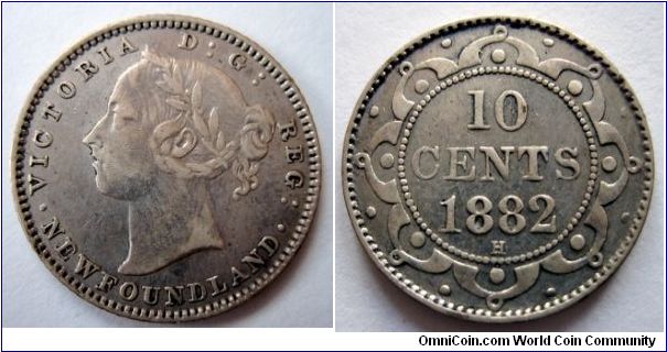 1882H Newfoundland 10 cent