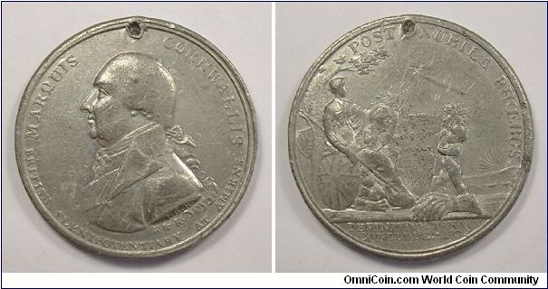 Peace of Amiens (Marquis Cornwallis).
Mm 39 - White metal
