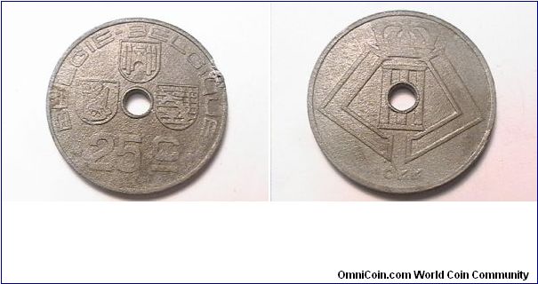 BELGIE BELGIQUE
25 CENTIMES
zinc