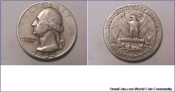 1944 WASHINGTON QUARTER DOLLAR

SILVER