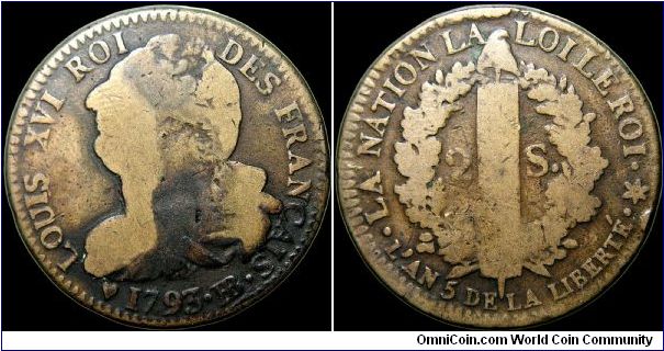 2 Sols.

Strasbourg mint.                                                                                                                                                                                                                                                                                                                                                                                                                                                                                         