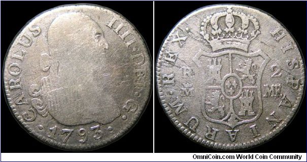 2 Reales, Bourbon Kingdom of Spain.                                                                                                                                                                                                                                                                                                                                                                                                                                                                                 