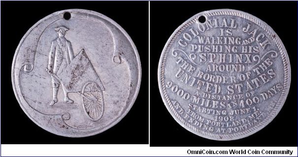 Colonial Jack walking token, Aluminum