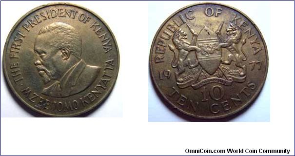 Obverse - First President of Kenya
Reverse - 10 Cents