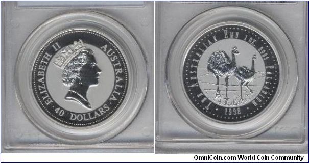 $40 1 oz Palladium Emu BU coin