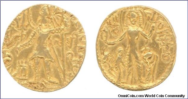 Gold coin of Kushan Kanishka III.
AD-200