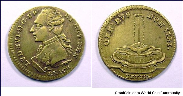 Louis XVI (Omnibus non sibi)
Brass jetton
Mm. 24,5