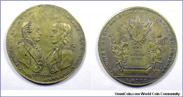 Treaty of Campoformio.
Brass jetton.
Mm. 33,5.
Ex Bramsen and Julius collections
