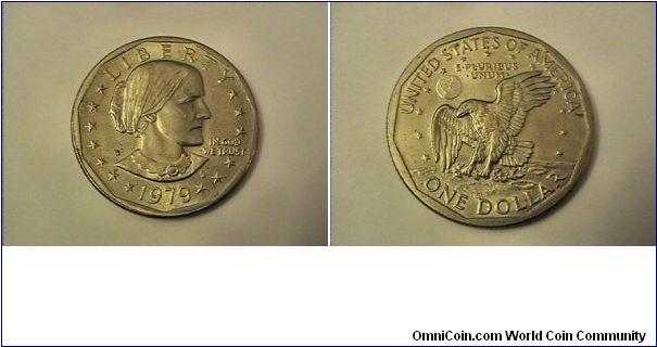US Susan B. Anthony Dollar
1979-S
Copper-nickel clad copper