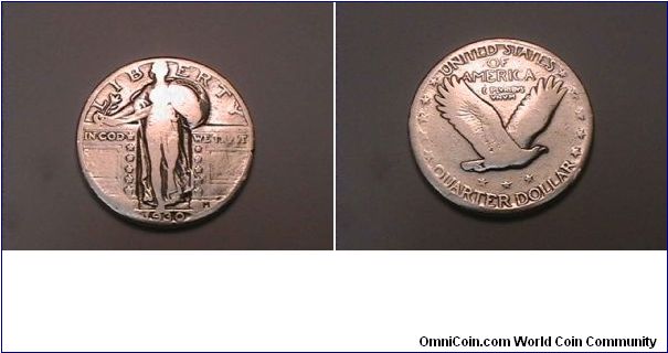 US Standing Liberty Quarter Dollar,
Dipped, silver