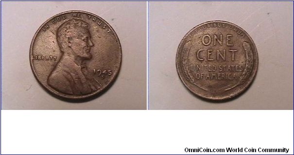 US Lincoln Cent
1945-S
copper