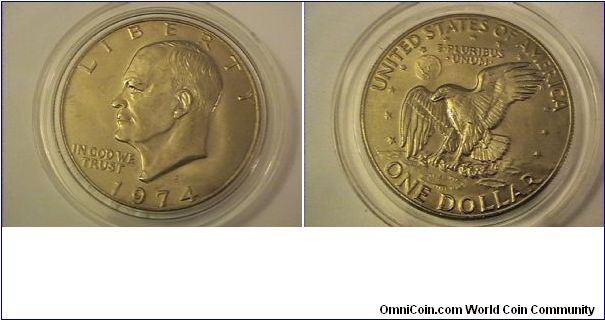 US IKE DOLLAR
1974-D
NICE GOLD TONING
