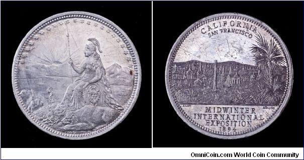 Lauer medal for the California Midwinter International Exposition, Aluminum