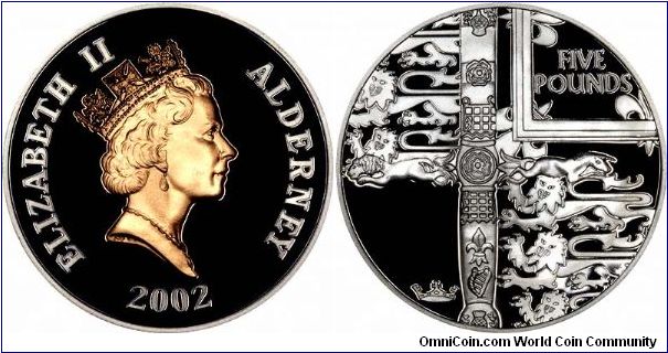 Sword of State on Aldarney silver proof crown for the Golden Jubilee.