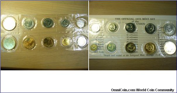 Russia 1973 mint set. With a paper documentation.