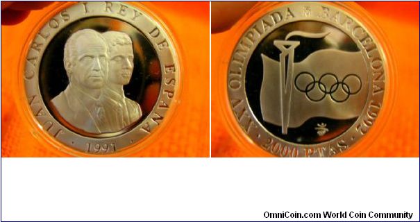 1992 Olympic Games, .925 silver, 2,000 Ptas