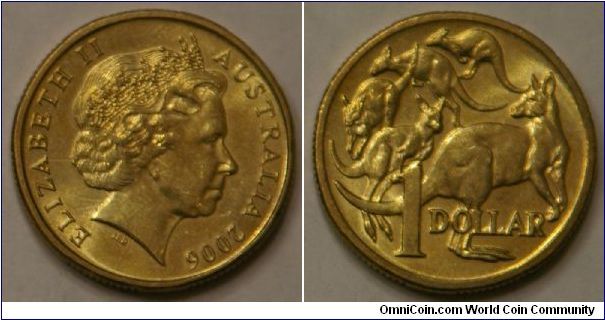 1 dollar, 'Kangaroo'
Al-Bronze (92% Cu, 6% Al, 2% Ni), 25.0 mm