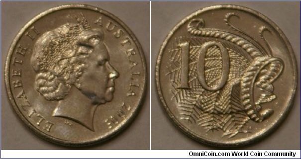 10 cents, 'Lyrebird'
(Cu-Ni, 23.60 mm)