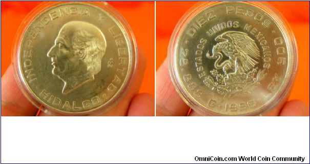 0.900 silver 10 pesos, 28.888g