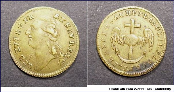 Louis XVI (Anchor).
Brass jetton - mm. 20