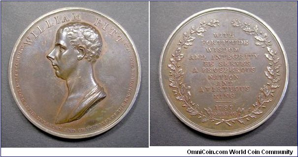 W. Pitt Prime Minister.
53 mm. With silver rim
