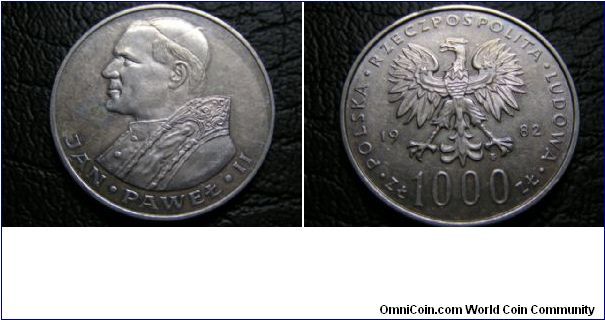 Silver 1000 Zt, Pope John Paul II visiting