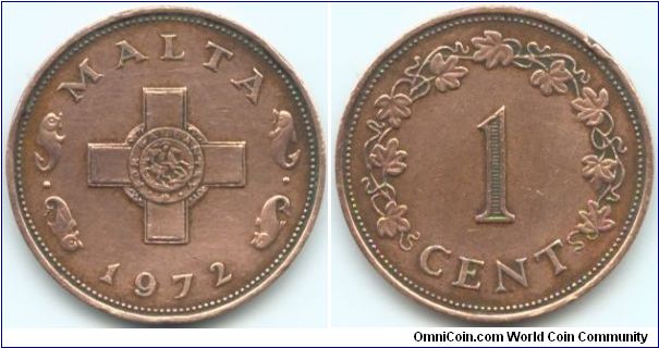 Malta, 1 cent 1972.
George Cross.