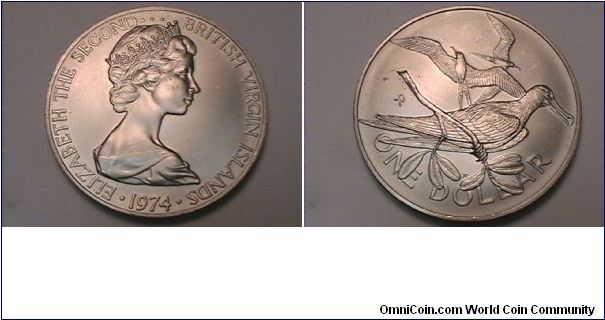 ELIZABETH THE SECOND BRITISH VIRGIN ISLANDS,
ONE DOLLAR
0.925 silver