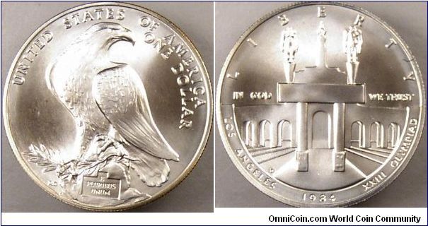 1984 D olympiad unc dollar