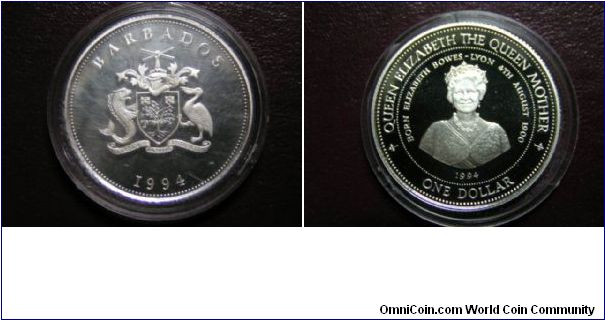 silver one dollar, Queen Mother