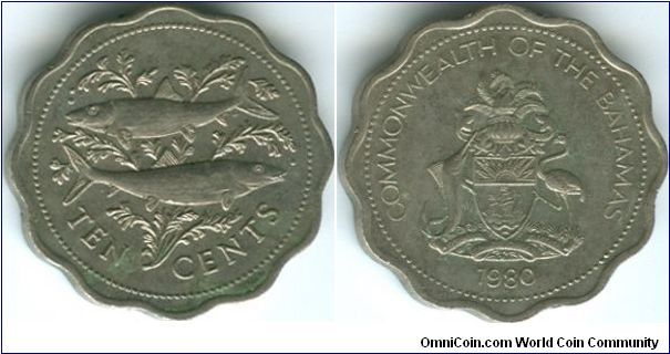 1980 Bahamas 10 cents