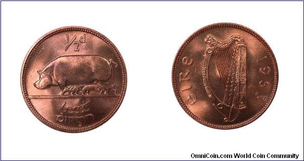 1953 Bronze halfpenny