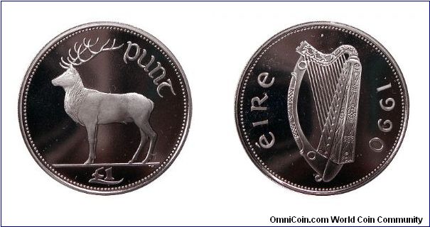 1990 proof Red deer punt.