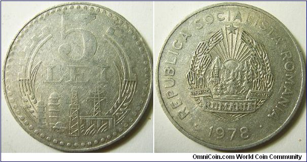 Romania 1978 5 lei. Special thanks to Banivechi!