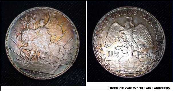 Nicely toned example of a Mexican peso, a very desirable type coin.