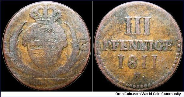 3 Pfennige, Saxony                                                                                                                                                                                                                                                                                                                                                                                                                                                                                                  