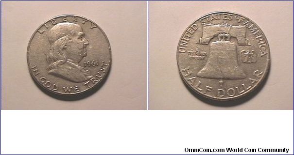 US 1961-D FRANKLIN HALF DOLLAR. 0.900 silver