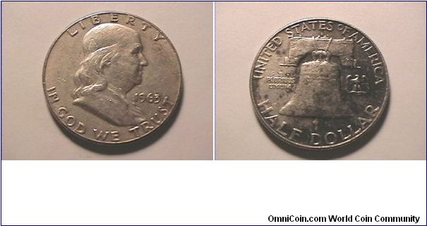 US 1963-D FRANKLIN HALF DOLLAR. 0.900 silver