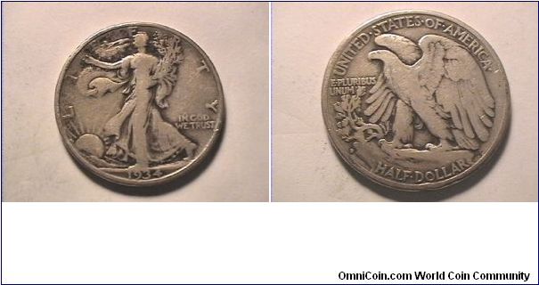 US 1934-S WALKING LIBERTY HALF DOLLAR. 0.900 silver