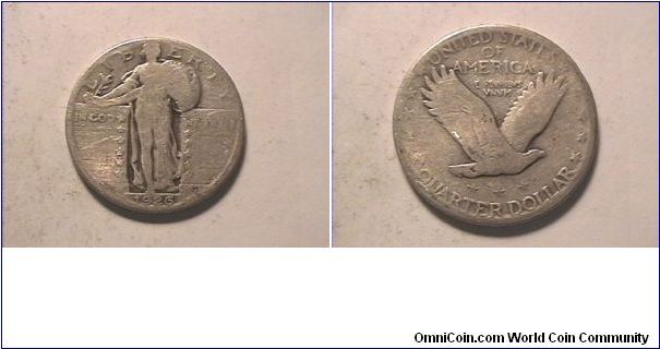 US 1926 STANDING LIBERTY QUARTER DOLLAR. 0.900 silver