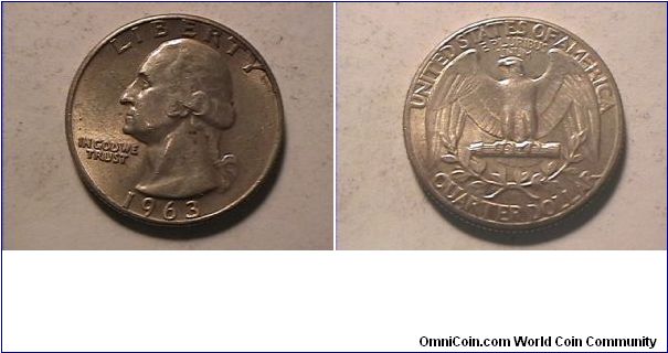 US 1963 WASHINGTON QUARTER DOLLAR
0.900 silver