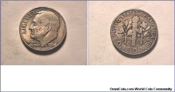 US 1964-D FDR DIME.0.900 silver